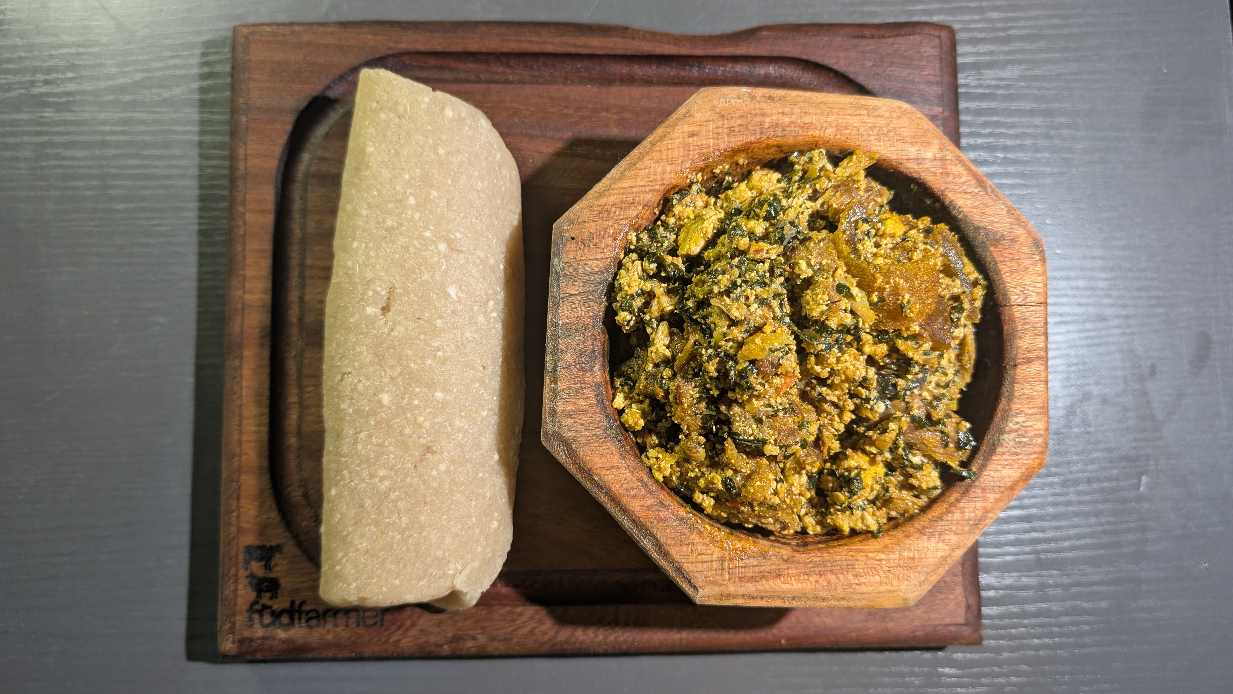 Eba and Efo in Egusi